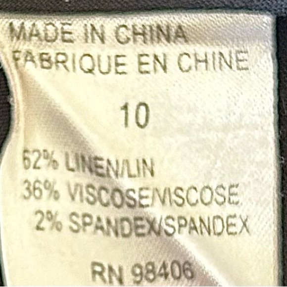 Theory | Women’s black linen blend pants, zipper/button front closure, size 10 - Picture 11 of 14